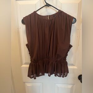NWT Express Women’s Peplum Top with Sheer Overlay - Sz Medium